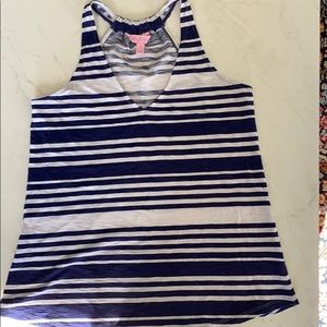 Lilly Pulitzer Tank top xs navy white stripes